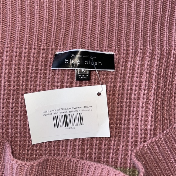 Henri Girl Color Block Off Shoulder Sweater - Picture 3 of 4